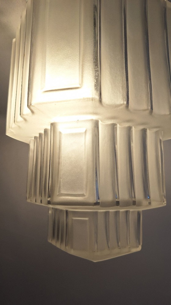 Art-Deco-Wolkenkratzer-Kugel-Deckenleuchte – Deckenleuchten, Glass (photo 9 of 19)