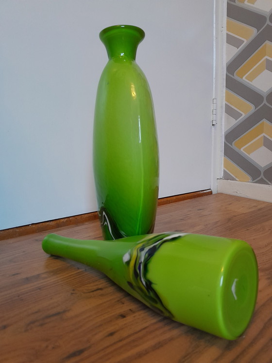 Image 1 of Two vintage glass vases made by Dalia Glass and Co.