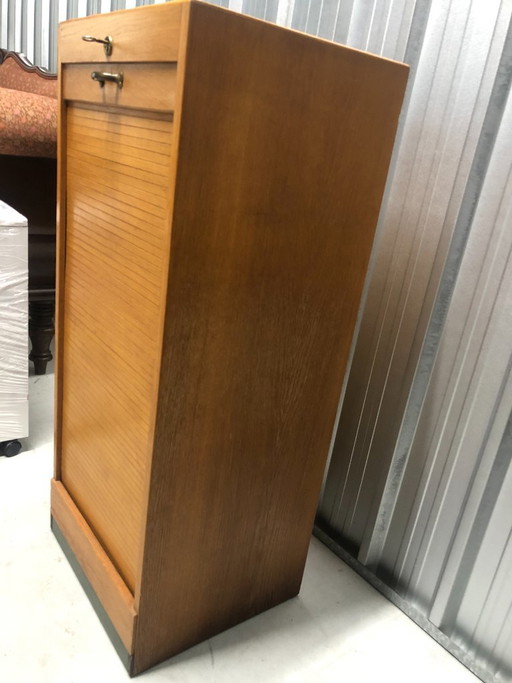 Vintage-Aktenschrank mit Rollladen, 1950er Jahre
