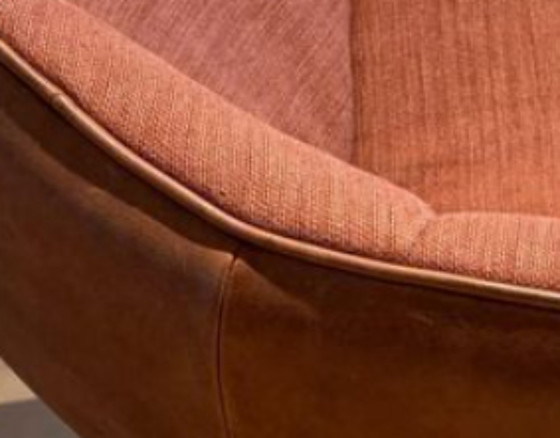 Label vandenberg Hidde Soft fauteuil pivotant, Label Van den Berg, Cuir, Textile, Marron (photo 5 sur 5)