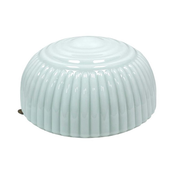 Image 1 of Art Deco geribbelde plafondlamp van Polam Wilkasy, Polen, jaren 70.
