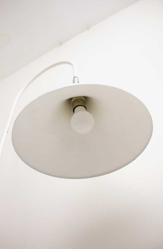 Image 1 of 80's Herda Floor Lamp White with Trumpet Shade