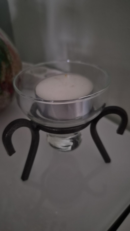 Danish Design wrought iron Candle holder from the 80s