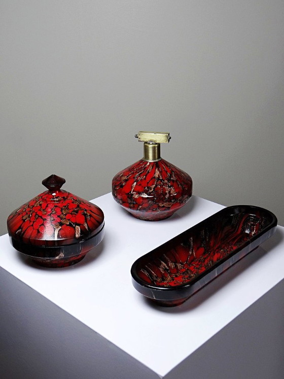 Image 1 of Vintage Vincenzo Nason Murano aventurijn glazen set uit de jaren 1950-1960