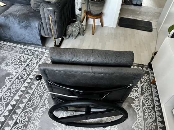 Image 1 of Poltrona lounge in pelle Rolf Benz Torino BMP, poltrona a orecchioni regolabile
