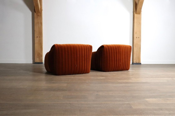 Image 1 of Paar Cinna Sandra loungestoelen in fluweel van Annie Hieronimus, 1970