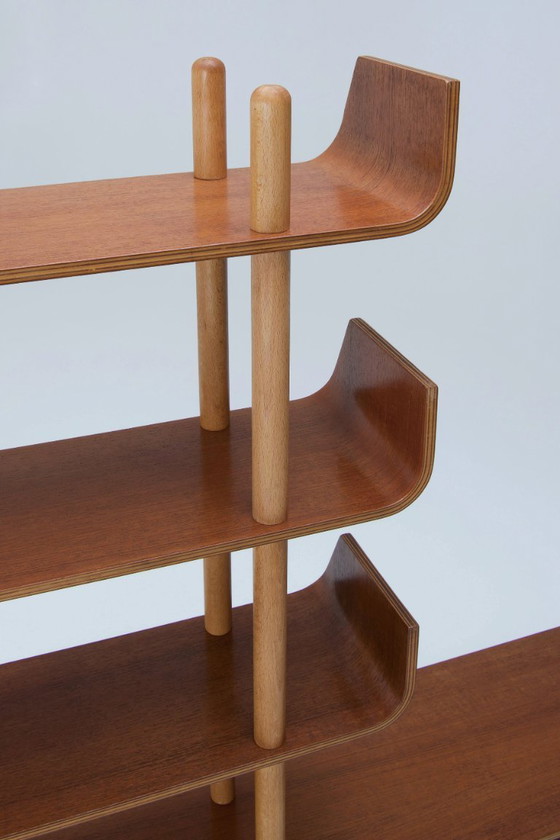 Image 1 of Libreria anni '50 in compensato di teak e betulla - Wilhelm Lutjens