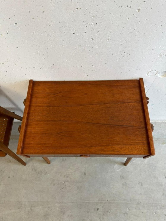 Image 1 of Set: 2 Mid Century Teak Nightstands, Refurbished, AB Carlstrom