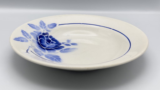 Set of 6 Blue Ironstone Soup Plates