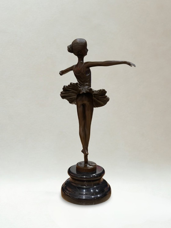 Image 1 of Art Deco bronze sculpture – Ballerina dancer – Signed Milo – Bronze Guaranteed Paris