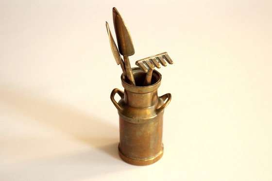 Image 1 of Mini Brass Garden Set For Bonsai And Cacti - Vintage