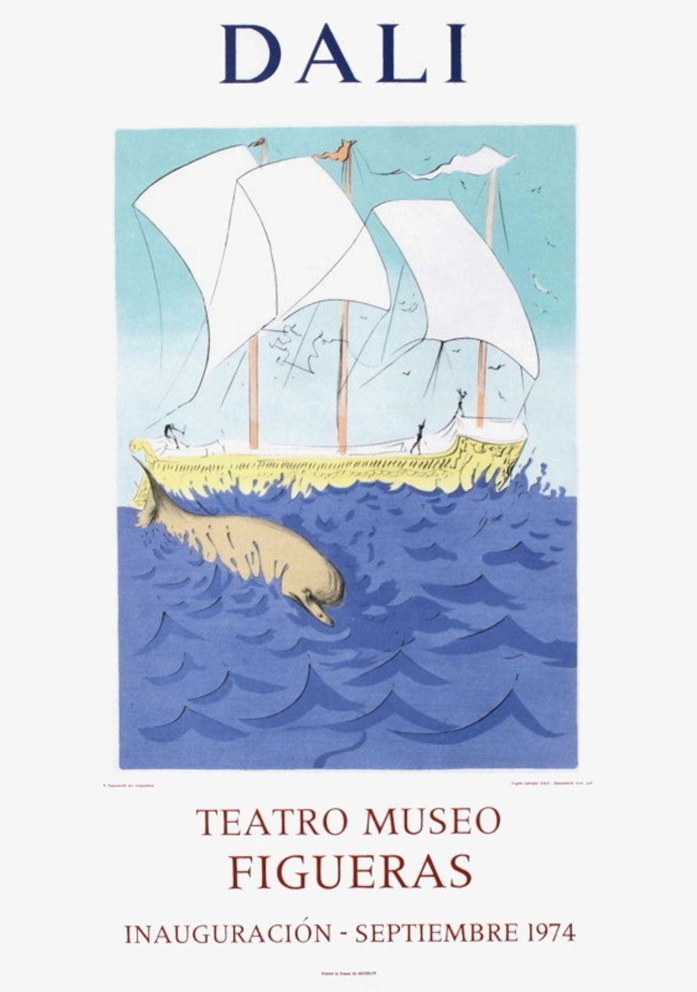Salvador DALI poster Expo 74 - Teatro Museo Figueras Inauguracion