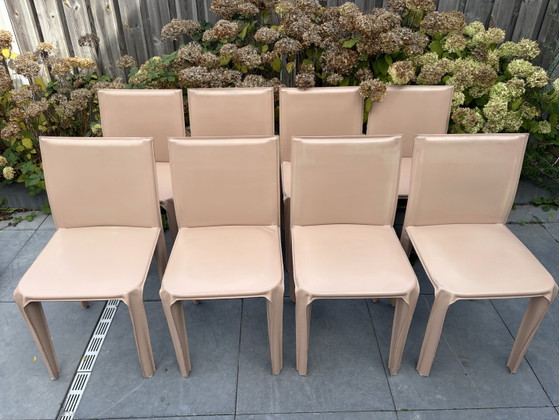 8 Sedie Vintage Arper Italy in Pelle Anni '80 – Sedie da pranzo, Leather (photo 7 of 13)