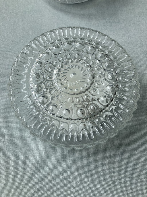 3 lámparas de pared y techo de cristal vintage – wandlampen, Glass