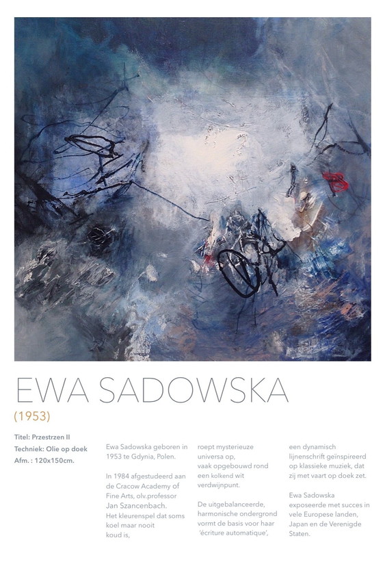 Image 1 of Ewa Sadowska "Przestrzen II" Huile sur toile L150xH120