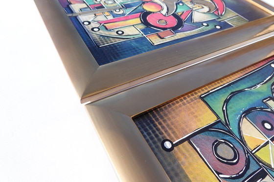 Image 1 of Cubism A1439 - abstract paintings in frame