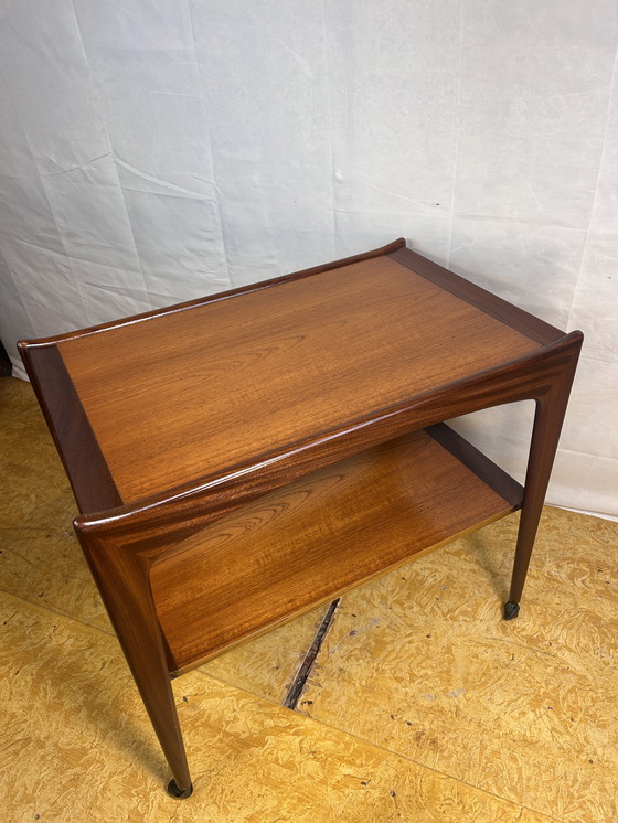 Image 1 of Mid Century Retro Vintage Teak & Afromosia serveerwagen - Deens ontwerp, jaren 1960