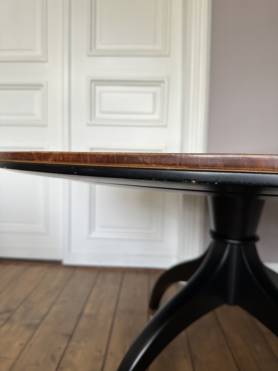 Image 1 of Giorgetti eetkamerset Tafel 50732 radica & Stoelen Ballerina Rosso Bulgare