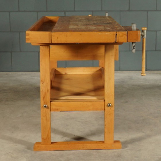 Image 1 of Vintage robust wooden workbench – 1960s/70s