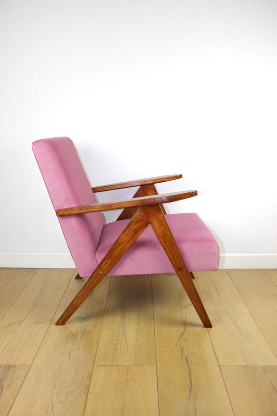 Image 1 of Vintage fauteuil B-310 VAR roze Jade structureel jaren 70 - 2 stuks beschikbaar
