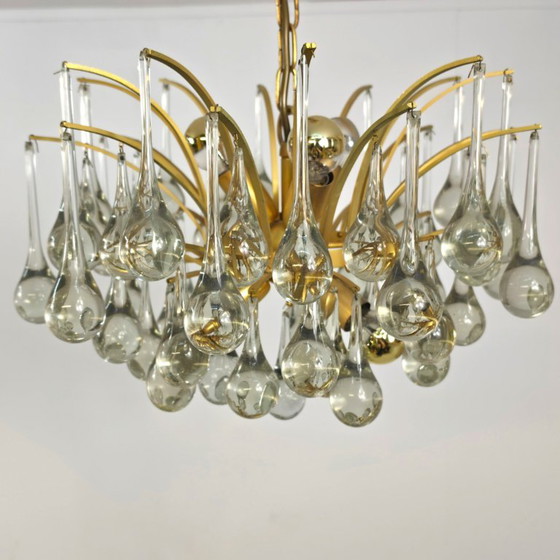 Lustre Palwa Teardrop Murano Années 60 Mid Century – Brass, Murano Glass (photo 7 of 7)