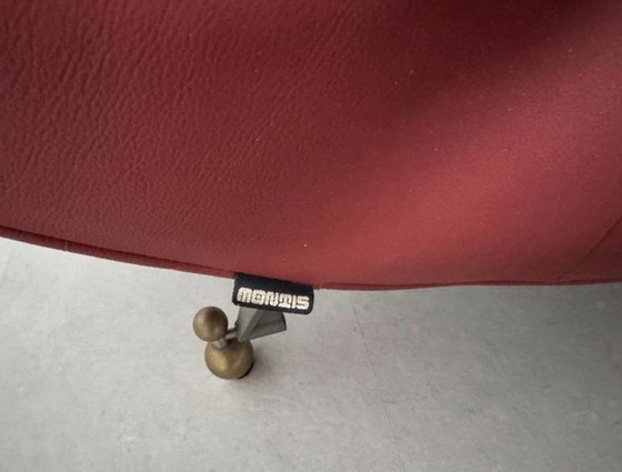 Image 1 of Fraaie refurbished rode leren Montis Quintus chaise longue 