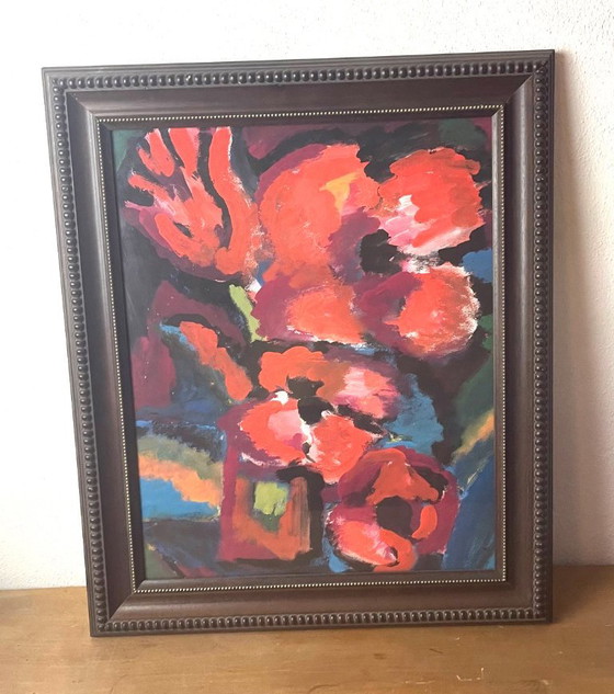Unknown Artist of the Dutch School, Still Life with Poppies, Paintings & Drawings, Canvas, Red (photo 2 of 6)