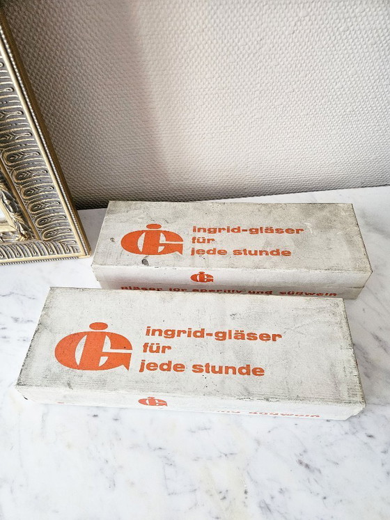 Image 1 of Service 12 verres Ingrid Gläser Vintage 60s Décor Pièces Etc Neuf Stock dans son jus