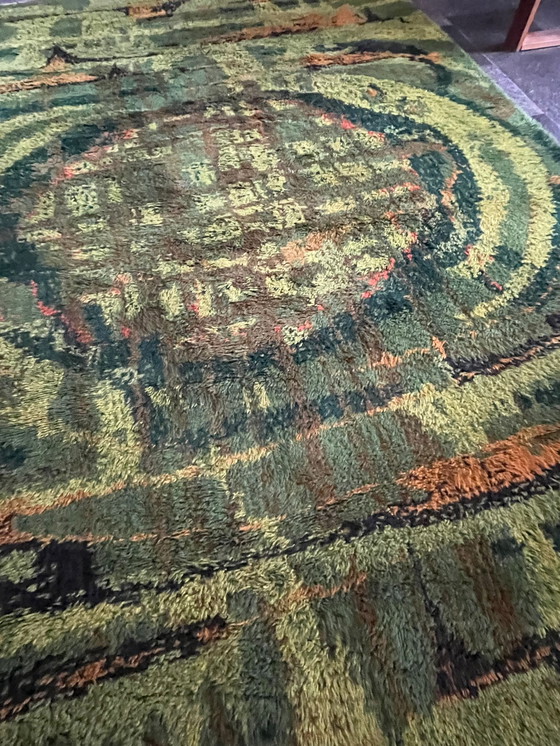 Image 1 of 1 x Desso Psychedelic Großtapete aus den 1970er Jahren (2 x 3 m) in Grün-Orange