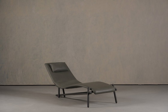Image 1 of Donovan Grey Leather Chaiselongue By Giuseppe Vigano For Cattelan , Italy 2000’s