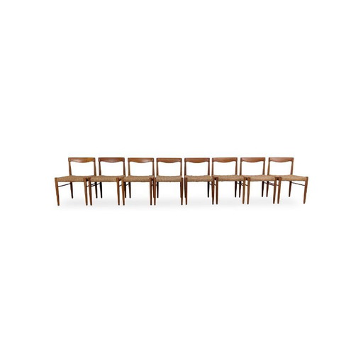 Lot de 8 Chaises Vintage Originales HW Klein Design Bramin mcm 1960