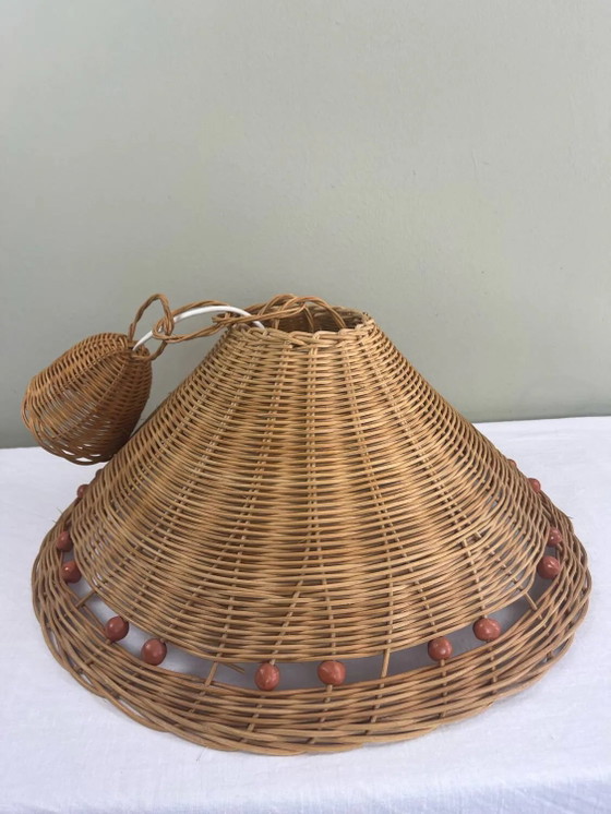 Lampada a sospensione vintage in vimini – Lampade a sospensione, Wicker, Rattan (photo 2 of 9)