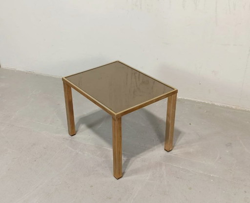 Table d'appoint en verre fumé Belgo Chrom Dewulf