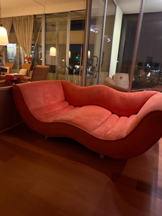 Divano Bretz arancione. – Divani, Velluto, Legno (photo 5 of 7)