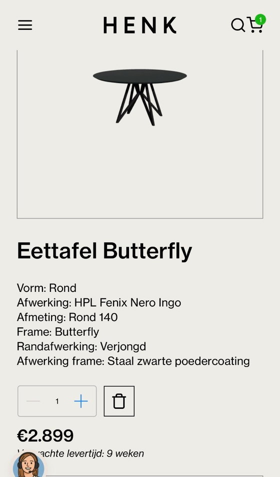 Studio Henk Butterfly 140 HPL Fenix ​​Nero Ingo Rejuvenated – Dining tables, Plastic, Metal (photo 5 of 5)