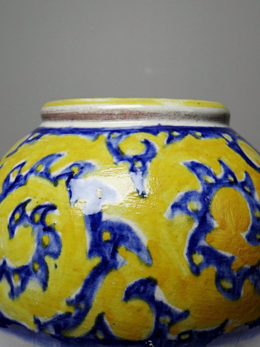 Petit vase boule poterie artisanal Marocaine vintage Serghini pour Biti Style