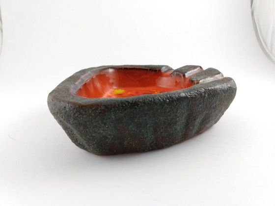 Cendrier Fat Lava rétro vintage rouge orange jaune – Accessoires de table, Ceramic (photo 2 of 7)