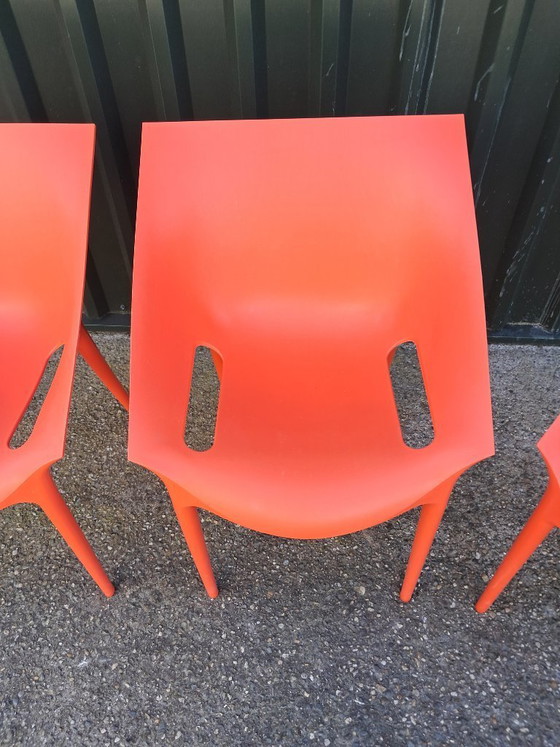 Image 1 of 4 Dr. Yes chairs Kartell color orange-red, stackable