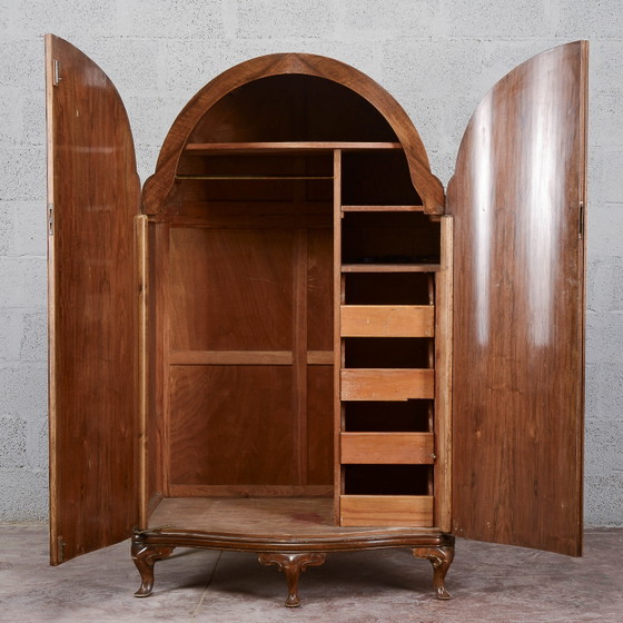 Art Deco Two-Door Wardrobe with Shelves and Drawers – Wood (photo 2 of 18)