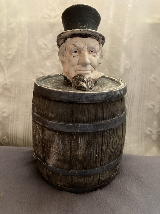 Antike Keramik-Tabakdose Uncle Sam