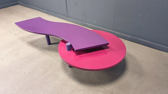 Image 1 of Mesa de centro giratoria Maurizio Salvato de madera de nogal para Saporiti Italia, años 80