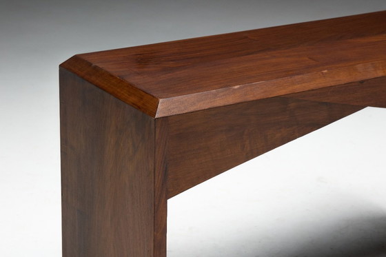 Image 1 of Mid-Century Walnut Bench, France, Late 20th Century