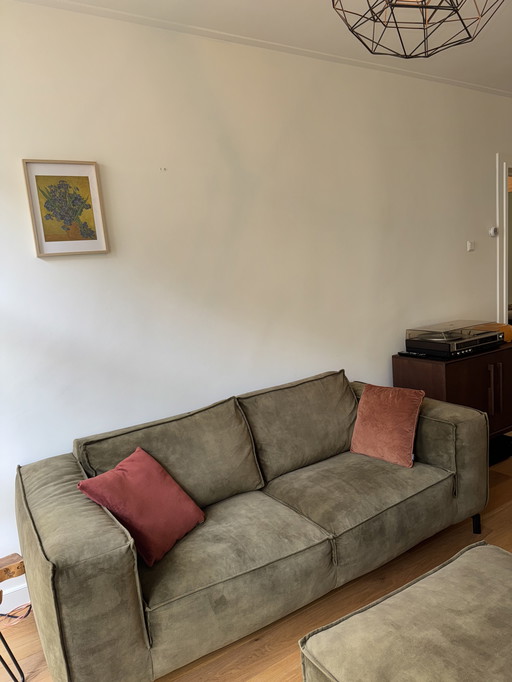 Het Kabinet 3 persoons bank met hocker