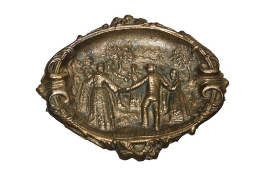 Antieke messing sierplaat / decoratieve schaal / asbak Danses Bretonnes – Decoratieve objecten, Brass (photo 5 of 5)