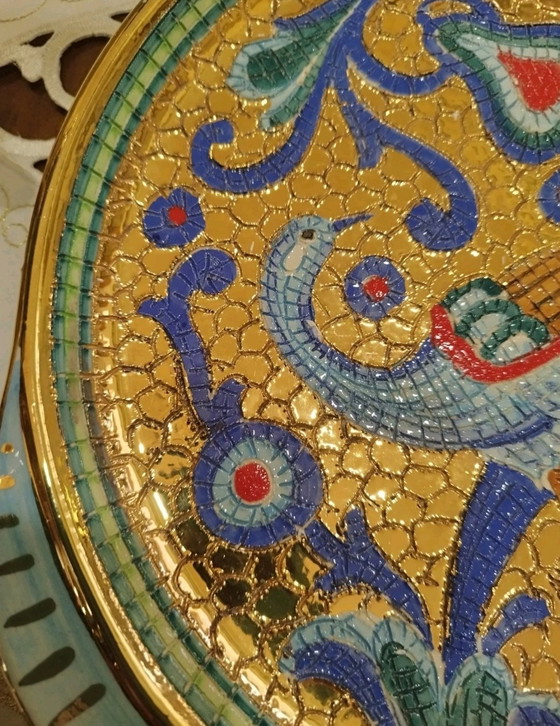 Image 1 of Deruta Byzantine-style majolica coffee set with pure gold
