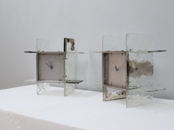 Image 1 of Paar Murano-Glas-Wandleuchten, Carlo Nason für Mazzega, 1960er Jahre, Italien