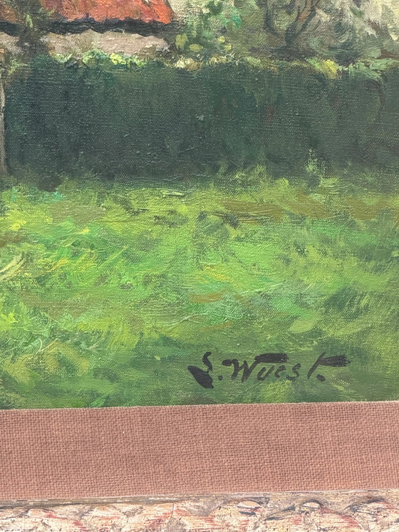 Cuadro antiguo al óleo sobre lienzo de Wuest – Escena rural – 110 x 96 cm – Pinturas y dibujos (photo 5 of 9)