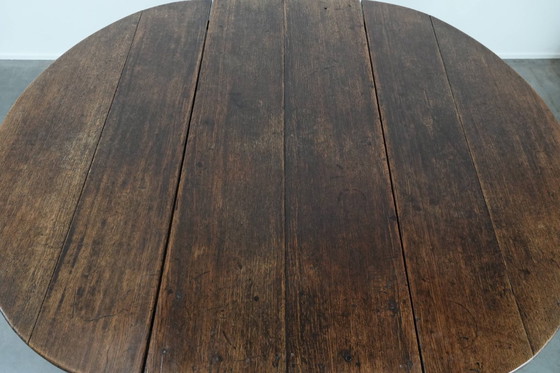 Image 1 of Antico tavolo da pranzo/tavolo a ribalta/tavolo da pranzo in quercia inglese del XVIII secolo