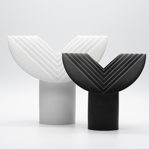 Rosenthal Studio Line Bisque Porcelain Vase Duo Ambrosio Pozzi Totem Minimalist