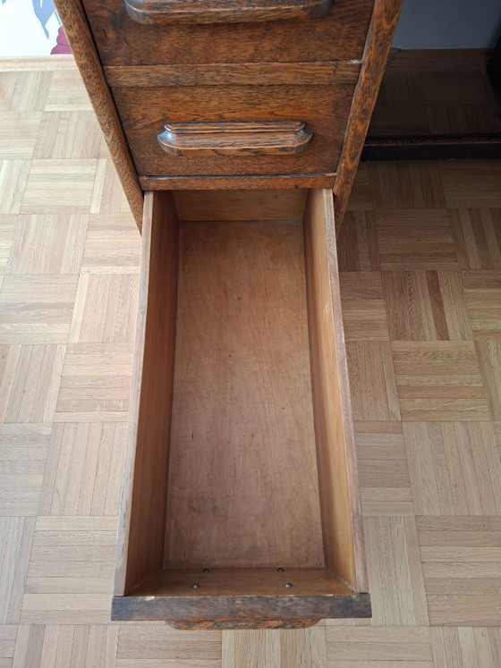 Image 1 of Scrivania antica in rovere con piano a rullo – completamente funzionale con chiave